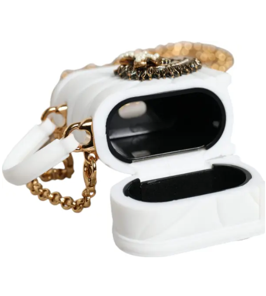 DOLCE & GABBANA White Silicone Devotion Heart Cover Hand Bag Airpod Case