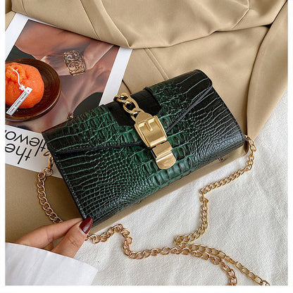 Fashion Pattern Chain Small Square Bag Retro Texture Messenger Bag