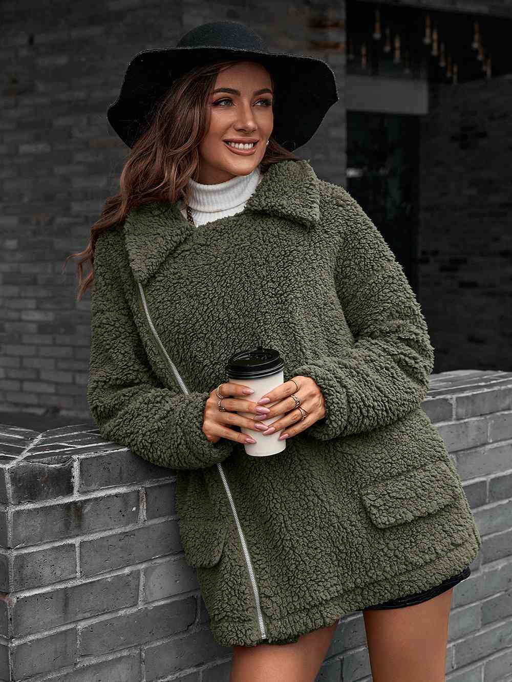 Ivy Lane Zip-Up Collared Teddy Jacket – GLITZ