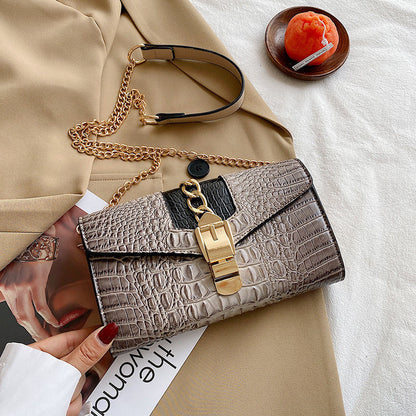 Fashion Pattern Chain Small Square Bag Retro Texture Messenger Bag