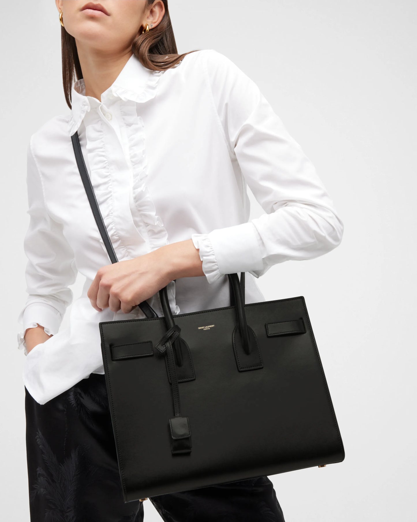 SAINT LAURENT Sac De Jour Small Top-Handle Bag in Smooth Leather